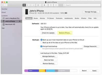 iPhone se ha descargado y no se enciende a través de restauración con iTunes