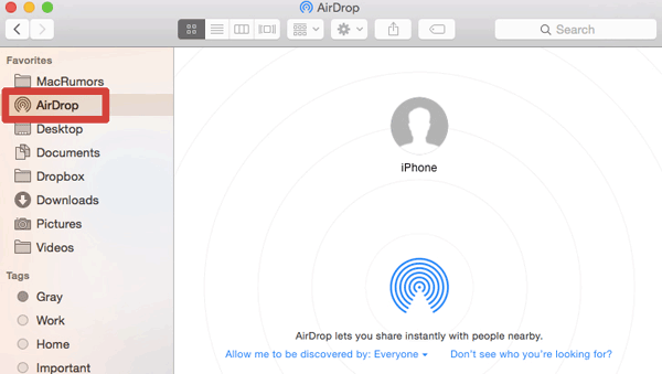 Configurar AirDrop en Mac