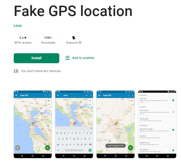Perso de ubicación del GPS falso