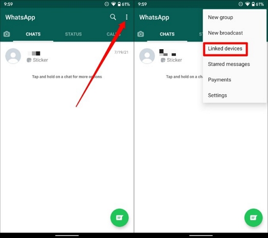 Configuración vinculada de WhatsApp