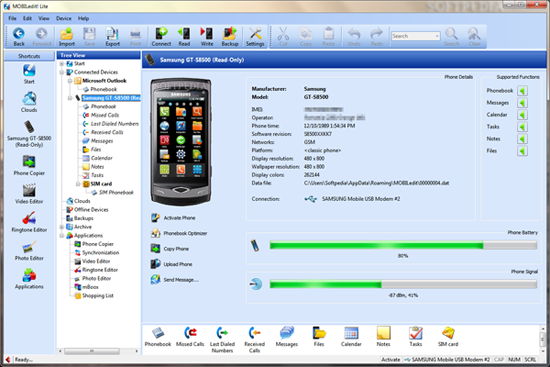 Samsung Android Desktop Software como MobileDit