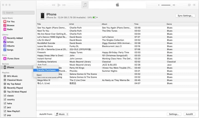 Restaurar música desde iPhone 6s Plus a MacBook