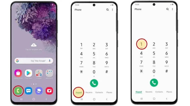 Localice el correo de voz en el teléfono Samsung