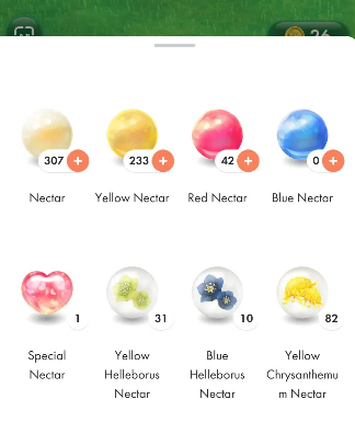 tipos de néctar de Pikmin Bloom