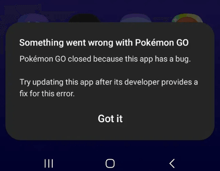 Bugs de la aplicación Pokemon Go