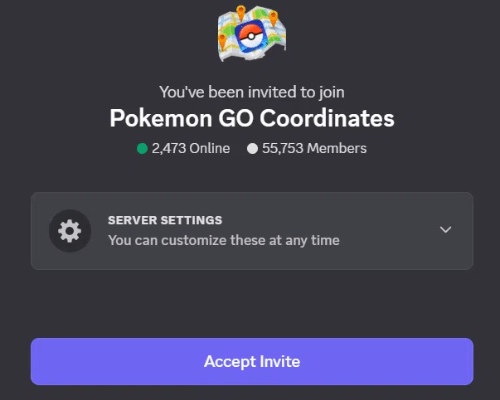 Discordia de coordenadas de Pokemon Go