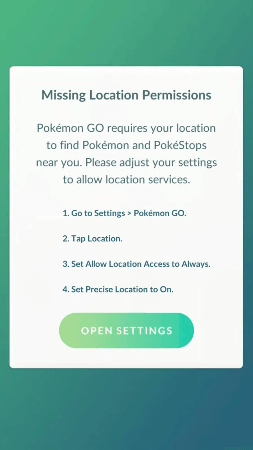 Verificar la configuración de ubicación de Pokemon Go