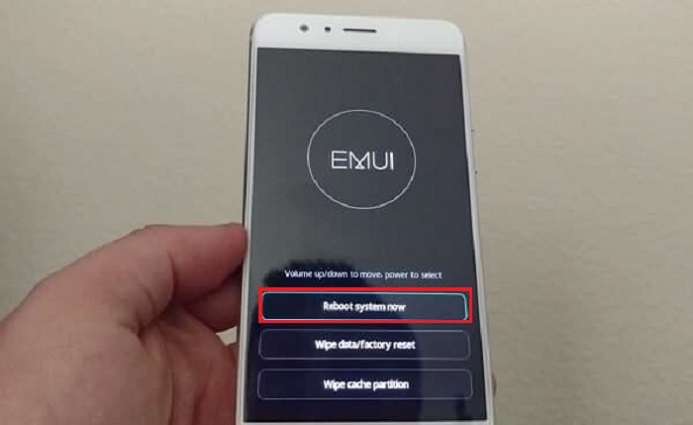 Sistema de reinicio ahora para salir del modo de recuperación Huawei