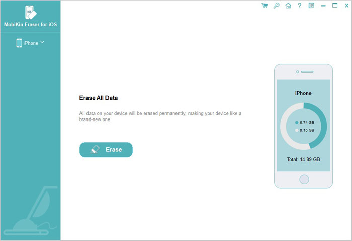 Ejecutar el borrador de datos de iPhone