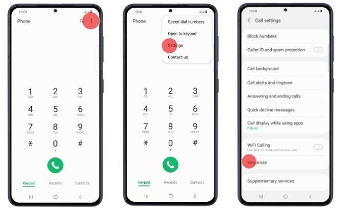Recuperar el correo de voz eliminado Samsung con sistema de correo de voz