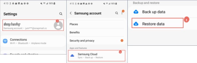 recuperar capturas de pantalla eliminadas usando Samsung Cloud