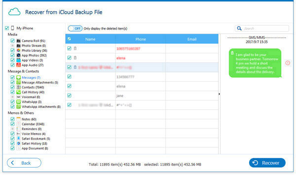 Cómo ver y recuperar mensajes de texto en iCloud a través de la recuperación de datos de iPhone
