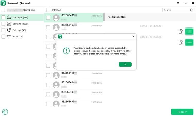 Mensajes de texto de respaldo a Google Drive