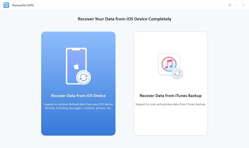 Recovergo iOS Select Recover del dispositivo iOS