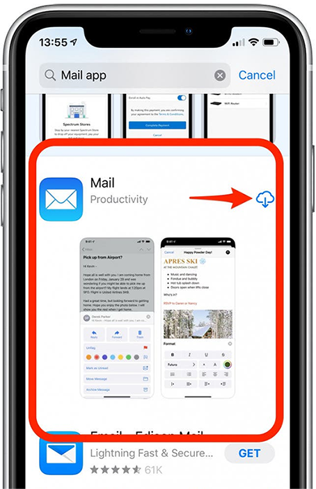 Vuelva a instalar su solicitud de correo