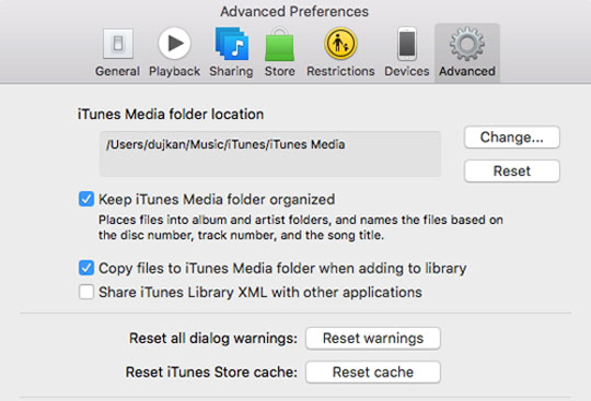 borrar el caché de iTunes