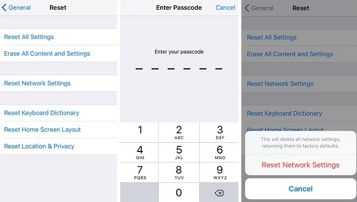 Restablecer la configuración de la red