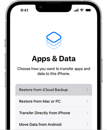 Restaurar desde la copia de seguridad de iCloud