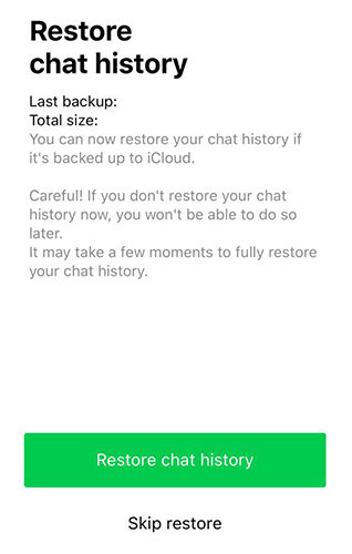 Restaurar el historial de chat de línea desde iCloud