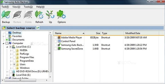 Programa de copia de seguridad de Samsung como Samsung Auto Supcial