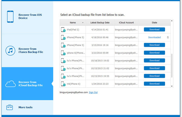 Descargue la copia de seguridad de iCloud a su computadora