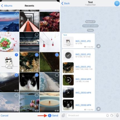 Enviar fotos de alta resolución desde iPhone a iPhone a través de Telegram