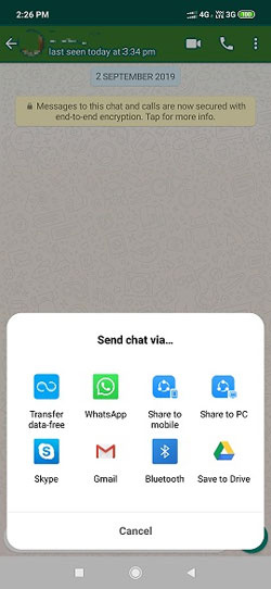 Cómo hacer una copia de seguridad de Android WhatsApp a PC por correo electrónico