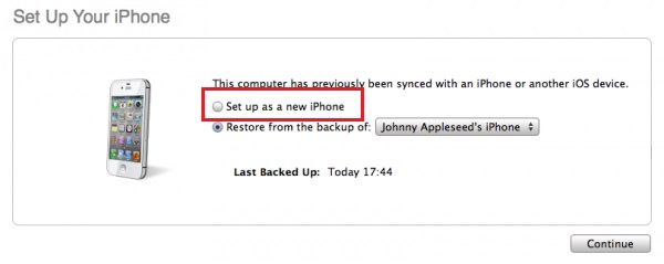 Configurar como nuevo iPhone
