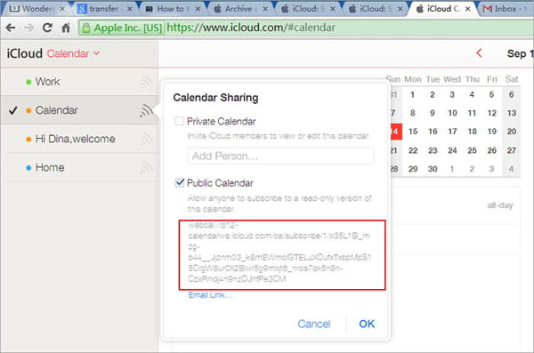 Compartir calendario iCloud