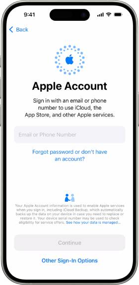 Iniciar sesión en la cuenta de Apple