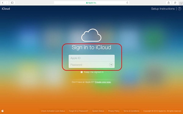 Iniciar sesión en iCloud
