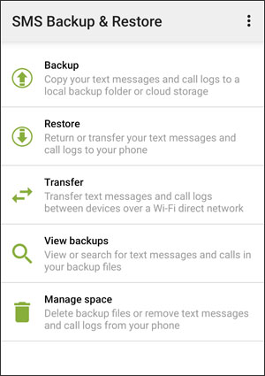 Restauración de copia de seguridad de SMS