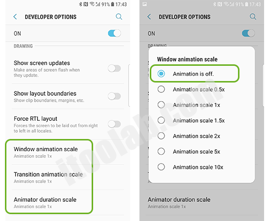 Ajuste las animaciones de Android en las opciones de desarrollador para acelerar el teléfono Android