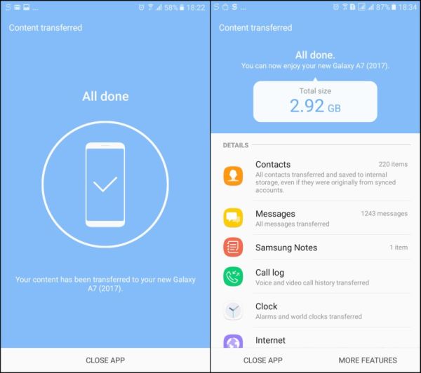 Transfiera los datos del teléfono a Samsung a través del interruptor inteligente