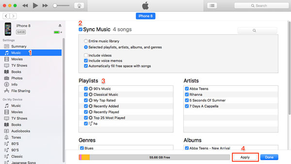 Transfiera música de ZTE a iPhone con iTunes