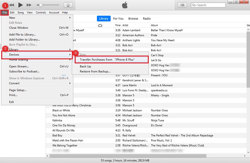 Transferir música comprada de iPhone a PC con iTunes