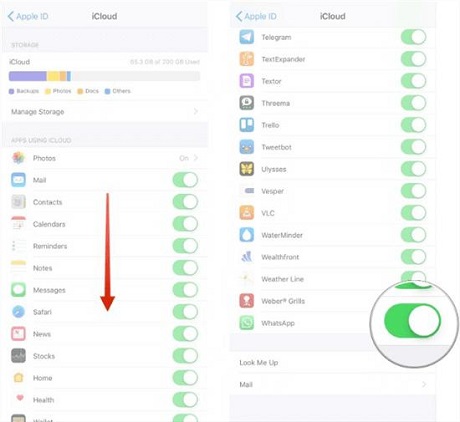 sincronizar whatsapp a iCloud