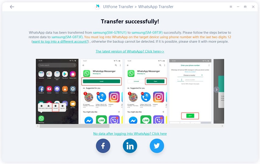 Transfiera WhatsApp de Android a Android