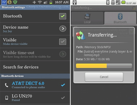 Transferir textos de Samsung a Samsung por Bluetooth