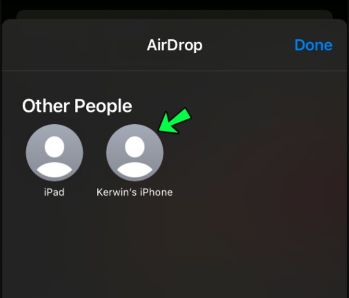 Transferir fotos a través de AirDrop Step3