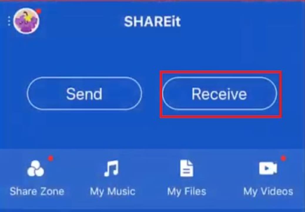 Transferir imágenes de Android a iPhone a través de Shareit Recibe