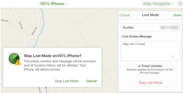 Cómo apagar el modo perdido en iPhone
