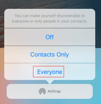 Encienda AirDrop en su iPad
