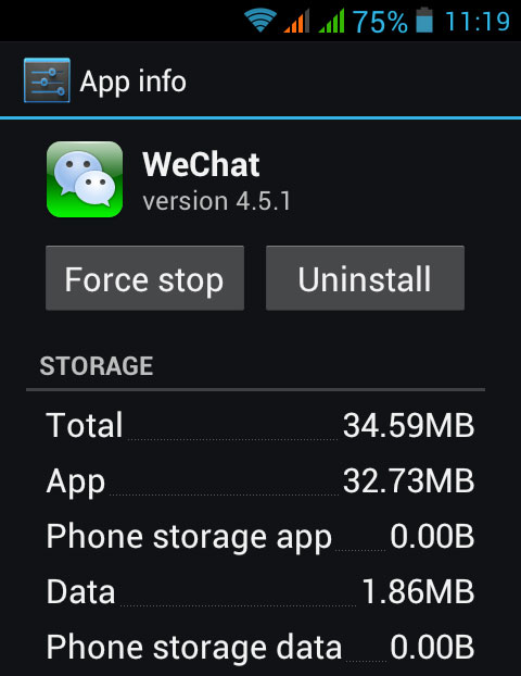 Eliminar WeChat de Android