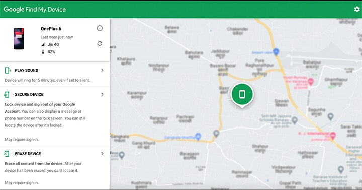 Eliminar la contraseña de bloqueo de pantalla a través de buscar mi dispositivo