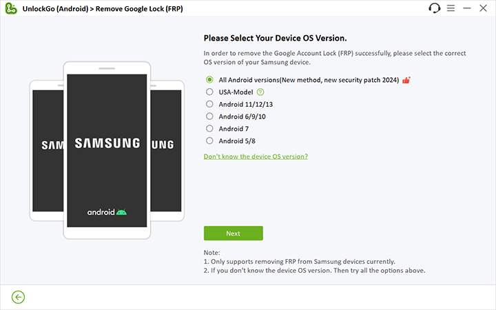 Seleccionar versión de Android