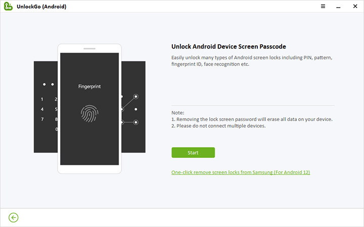 Inicie un clic Retire los bloqueos de la pantalla de Samsung