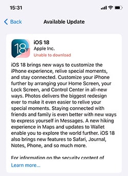 Actualizar iOS 18