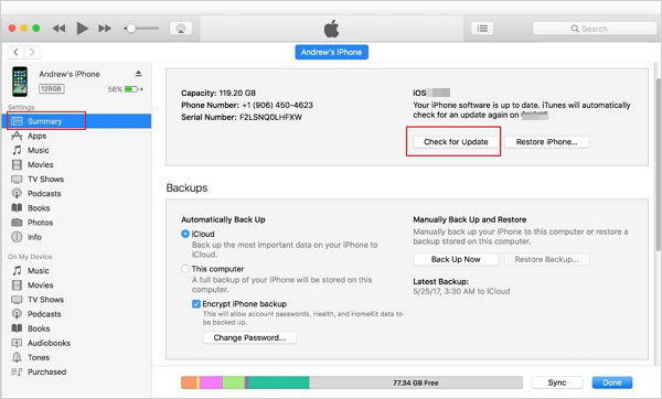 Cómo controlar la pantalla rota del iPhone desde la computadora con iTunes