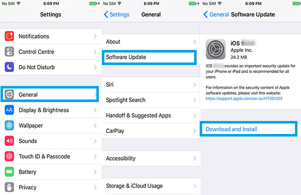 Actualizar a la última versión de iOS